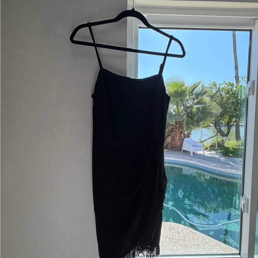 Lulus Little Black Fringe Dress